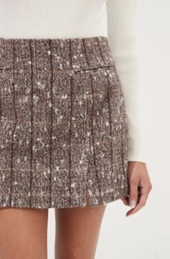 Christa Plaid Mini Skirt 13 Christa Plaid Mini Skirt -Outlet Cozi Luxe Store ACS9073C BROWNMULTI 4