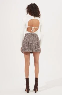 Christa Plaid Mini Skirt 10 Christa Plaid Mini Skirt -Outlet Cozi Luxe Store ACS9073C BROWNMULTI 5