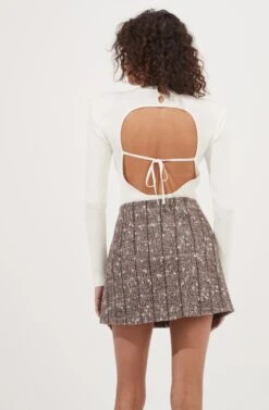 Christa Plaid Mini Skirt 12 Christa Plaid Mini Skirt -Outlet Cozi Luxe Store ACS9073C BROWNMULTI 6