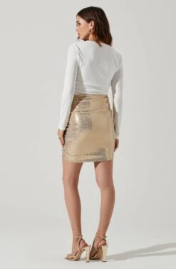 Dancing Queen Sequin Mini Skirt -Outlet Cozi Luxe Store ACS9077 GOLD 5 ef3dfa0a 170d 48f8 8eee 1f10a728a603