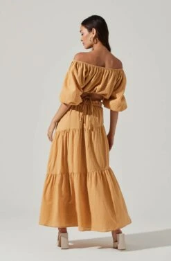 Balboa Tiered Maxi Skirt -Outlet Cozi Luxe Store ACS9080 GOLDEN 4 f70e7876 c554 432f ac16 89e7cd86c74f