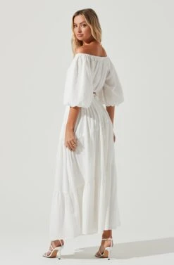 Balboa Tiered Maxi Skirt -Outlet Cozi Luxe Store ACS9080 WHITE 3