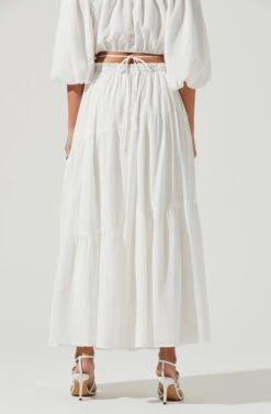 Balboa Tiered Maxi Skirt -Outlet Cozi Luxe Store ACS9080 WHITE 4