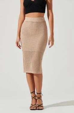 Halsey Crochet Midi Skirt -Outlet Cozi Luxe Store ACS9084 NATURAL 4