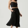 Terra Bella High Waist Midi Skirt -Outlet Cozi Luxe Store ACS9085 BLACK 1