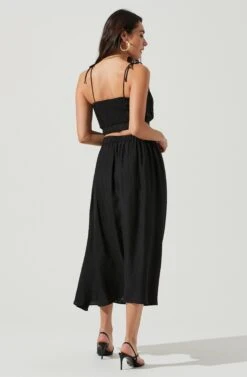 Terra Bella High Waist Midi Skirt -Outlet Cozi Luxe Store ACS9085 BLACK 3