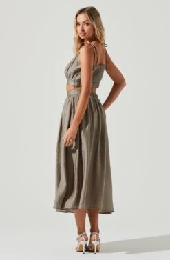 Terra Bella High Waist Midi Skirt -Outlet Cozi Luxe Store ACS9085 MUSHROOM 3