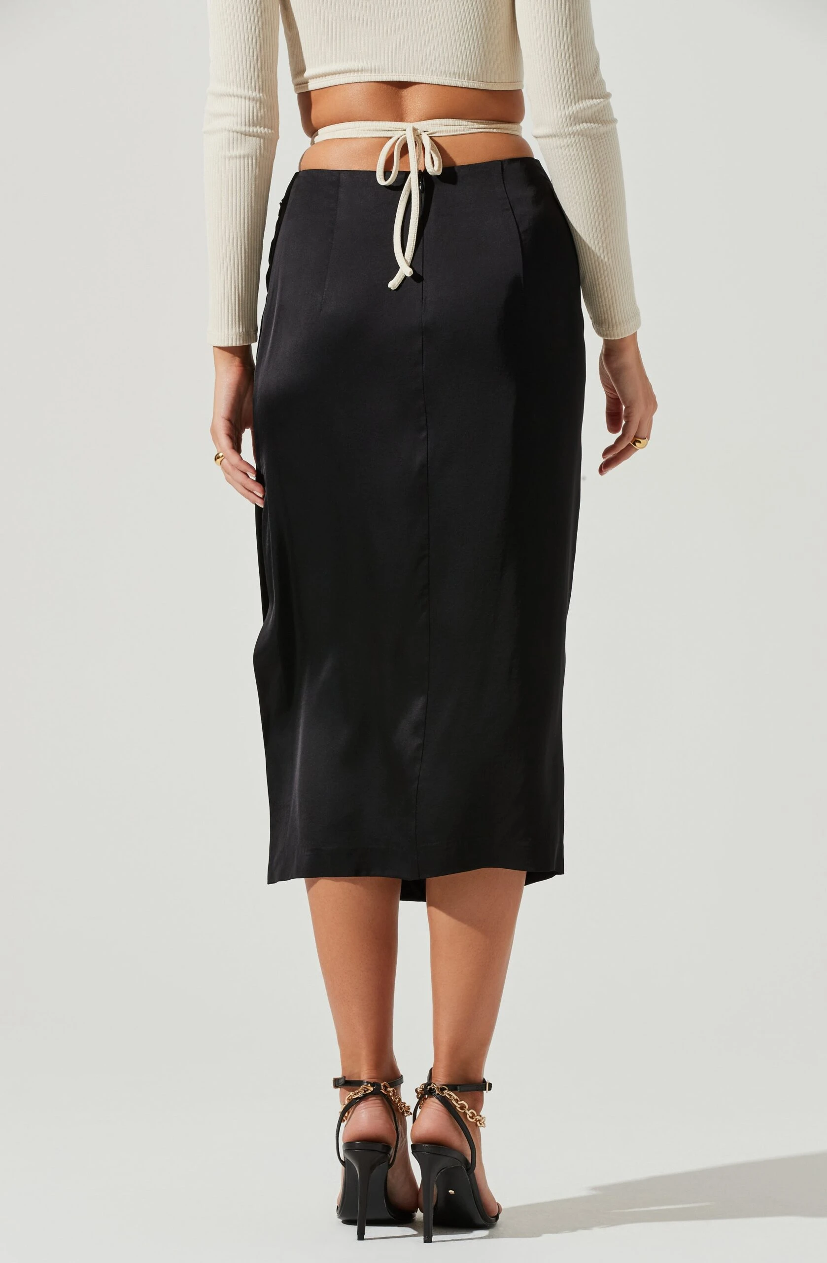 Perry Ruched Side Slit Midi Skirt 9 Perry Ruched Side Slit Midi Skirt - Image 7