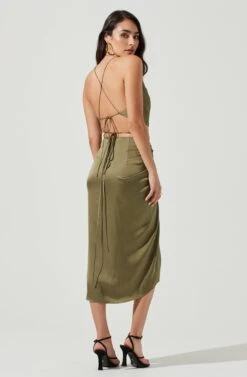 South Beach Ruched Tie Waist Midi Skirt 9 South Beach Ruched Tie Waist Midi Skirt -Outlet Cozi Luxe Store ACS9088 OLIVE 3 851faed0 0c54 4478 88d6 fa52e134d36e