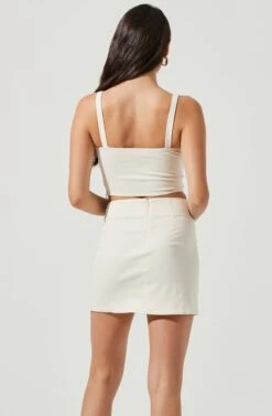 Monet Double Slit Mini Skirt -Outlet Cozi Luxe Store ACS9093B CREAM 5 82eb7665 c32a 4a58 8c4b 55a861dac1e5