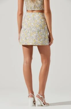 Covina Floral Side Slit Mini Skirt 11 Covina Floral Side Slit Mini Skirt -Outlet Cozi Luxe Store ACS9096B YELLOWMULTIFLORAL 1164
