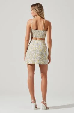 Covina Floral Side Slit Mini Skirt 13 Covina Floral Side Slit Mini Skirt -Outlet Cozi Luxe Store ACS9096B YELLOWMULTIFLORAL 1166