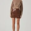 Atwell Faux Leather Lace Up Mini Skirt