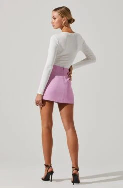 Laudine Mini Skirt -Outlet Cozi Luxe Store ACS9110 PINK 6