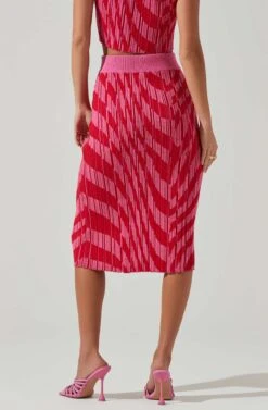 Alana Knit Pencil Midi Skirt 10 Alana Knit Pencil Midi Skirt -Outlet Cozi Luxe Store ACS9113 PINKRED 4