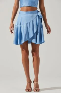 Ellery Ruffle Mini Skirt -Outlet Cozi Luxe Store ACS9122 SKYBLUE 3