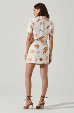 Arza Abstract Mini Skirt 13 Arza Abstract Mini Skirt -Outlet Cozi Luxe Store ACS9124P BROWNPINKCREAM 6