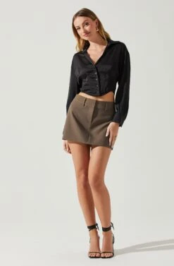 Milani Mini Skirt -Outlet Cozi Luxe Store ACS9133 MUSHROOM 2