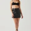 Ezra Faux Leather Mini Skirt -Outlet Cozi Luxe Store ACS9135 BLACK 3
