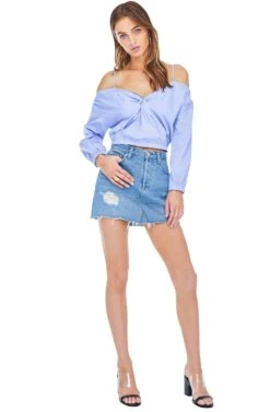 Raegan Top -Outlet Cozi Luxe Store ACT13196 COTTON BLUE 01