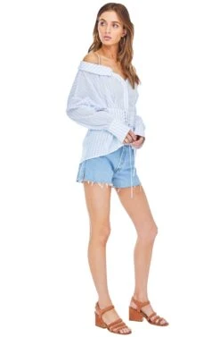 Monroe Top 8 Monroe Top -Outlet Cozi Luxe Store ACT13319 WHITE BLUE STRIPE 02