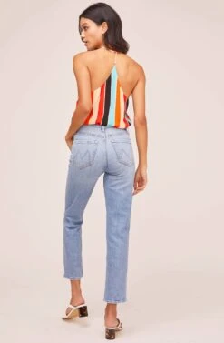 Amber Striped Bodysuit 10 Amber Striped Bodysuit -Outlet Cozi Luxe Store ACT13386C AQUA ORANGE STRIPE 3A