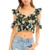 Thea Crop Top -Outlet Cozi Luxe Store ACT13480 BLACK MARIGOLD FLORAL 00 03dee731 bb16 493b 806d f73c900625c3