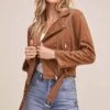 Venice Moto Jacket -Outlet Cozi Luxe Store ACT13785 CARAMEL 3