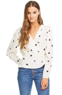 Mia Top -Outlet Cozi Luxe Store ACT13863 CREAM BLACK DOT 00