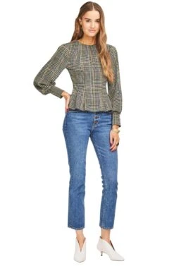 Lorraine Peplum Top 15 Lorraine Peplum Top -Outlet Cozi Luxe Store ACT13904B SAGE MULTI PLAID 01 2d968a0e 7997 4e3a 926d 38e044437890