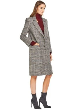 Kensington Coat -Outlet Cozi Luxe Store ACT13910 BLACK MUSTARD PLAID 02