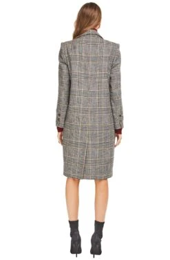 Kensington Coat -Outlet Cozi Luxe Store ACT13910 BLACK MUSTARD PLAID 03