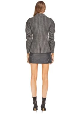 Arden Blazer -Outlet Cozi Luxe Store ACT15001 CHARCOAL BROWN STRIPE 03