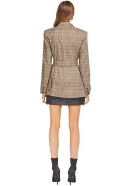 Emerson Blazer -Outlet Cozi Luxe Store ACT15012 TAUPE RED PLAID 03
