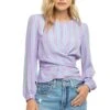 Long Sleeve Full Wrap Top -Outlet Cozi Luxe Store ACT15021 LILAC GREEN MULTI 00