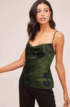 Darla Floral Tank Top -Outlet Cozi Luxe Store ACT15035C GREEN FLORAL 2