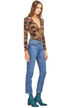 Vickie Bodysuit 11 Vickie Bodysuit -Outlet Cozi Luxe Store ACT15038 BLACK RUST FLORAL 02
