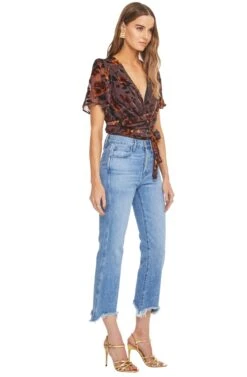 Veda Floral Bodysuit -Outlet Cozi Luxe Store ACT15133 GOLDEN RUST FLORAL 02