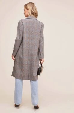 Oversized Coat 10 Oversized Coat -Outlet Cozi Luxe Store ACT15149 BLACK BROWN PLAID 4