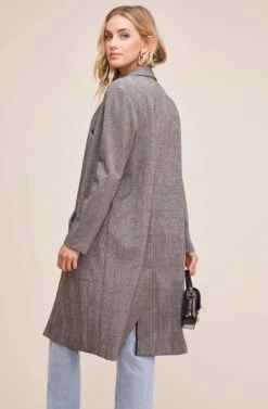 Oversized Coat 11 Oversized Coat -Outlet Cozi Luxe Store ACT15149 BLACK BROWN PLAID 5