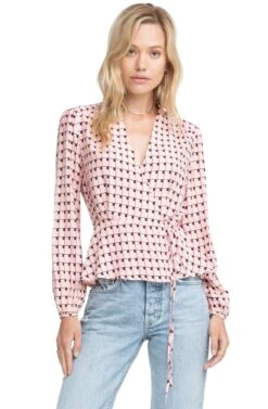 Long Sleeve Front Tie Wrap Top