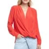 Long Sleeve Surplice Top 2 Long Sleeve Surplice Top -Outlet Cozi Luxe Store ACT15231 RED 00