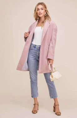 One Button Closure Topcoat 9 One Button Closure Topcoat -Outlet Cozi Luxe Store ACT15261 LAVENDER 1