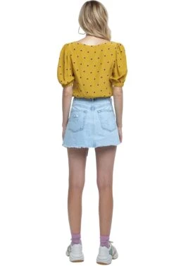 Drew Polka Dot Crop Top 11 Drew Polka Dot Crop Top -Outlet Cozi Luxe Store ACT15306 MUSTARD DOT 3