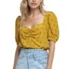 Drew Polka Dot Crop Top -Outlet Cozi Luxe Store ACT15306 MUSTARD DOT 5