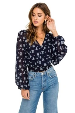 Long Sleeve Tie Back Blouse