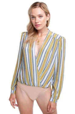Quinn Striped Bodysuit 10 Quinn Striped Bodysuit -Outlet Cozi Luxe Store ACT15351 MOSS MULTI FLORAL 4