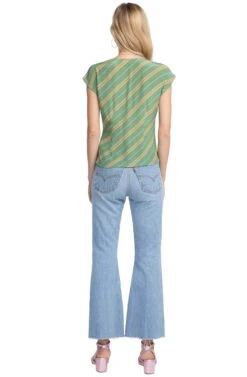 Clark Striped Top -Outlet Cozi Luxe Store ACT15362 EMERALD STRIPE 3
