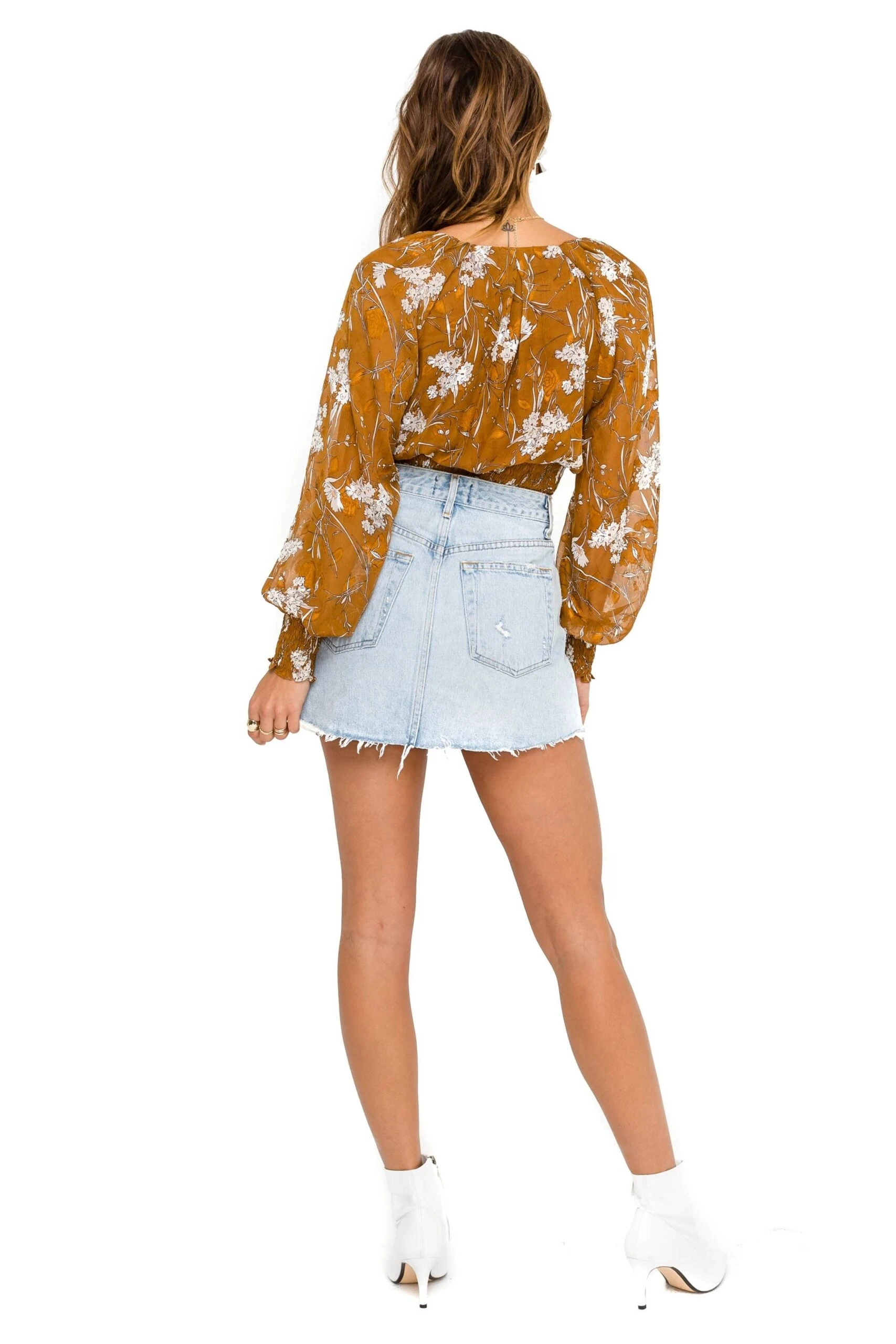 Smocked Wrap Front Floral Top 6 Smocked Wrap Front Floral Top - Image 4