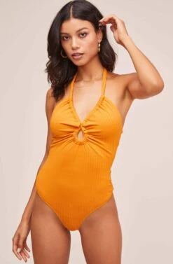 Suze Bodysuit -Outlet Cozi Luxe Store ACT15401 SUNSET ORANGE 7A